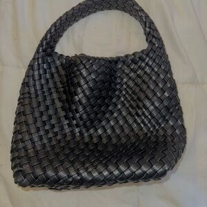 Elegant Black Woven Handbag